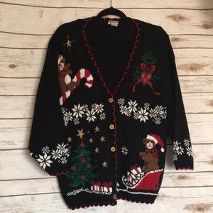 Holiday Time • Christmas Sweater bears snowflakes
